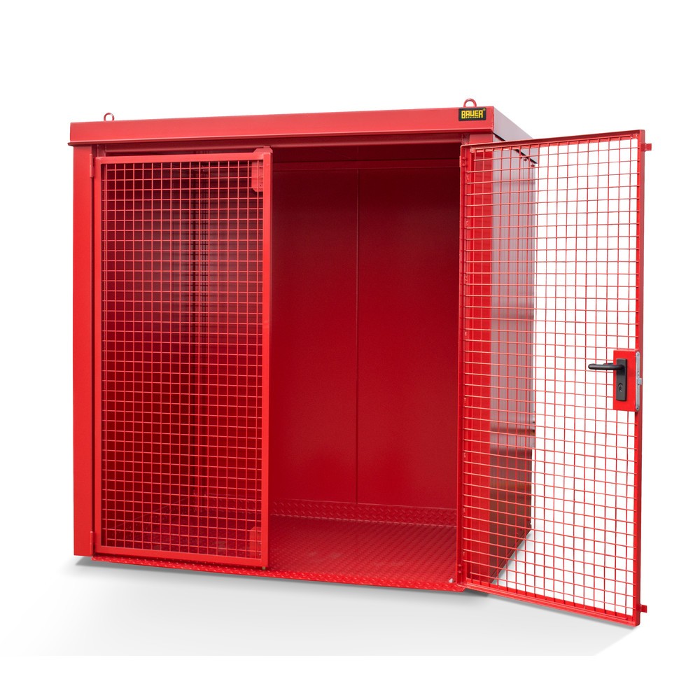 Product afbeelding: Gasflescontainer voor max. 35 flessen, brandbestendig, vuurrood