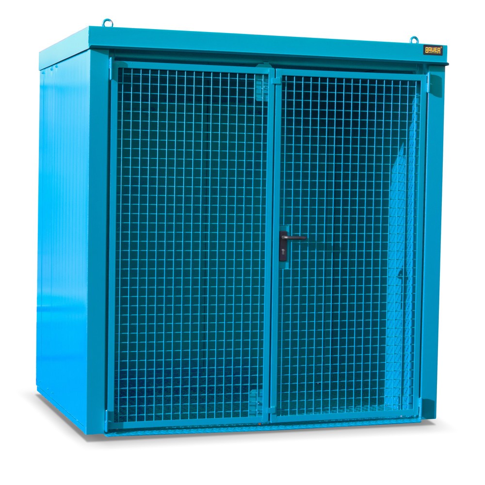 Product afbeelding: Gasflescontainer voor max. 35 flessen, brandbestendig, lichtblauw