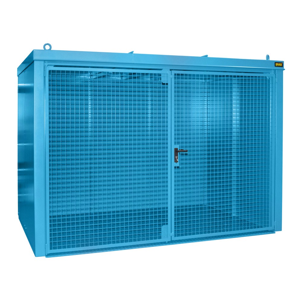 Product afbeelding: Gasflescontainer voor max. 96 flessen, brandbestendig, lichtblauw