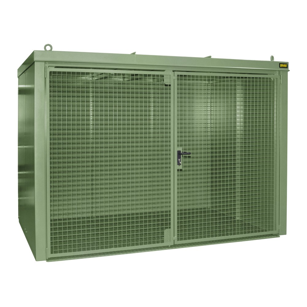 Product afbeelding: Gasflescontainer voor max. 96 flessen, brandbestendig, resedagroen