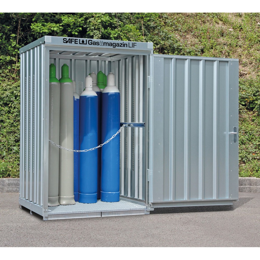 Product afbeelding: Gasflessencontainer TRGS 510 LIF met vloerframe, hxbxd 2.250 x 1.420 x 1.490 mm