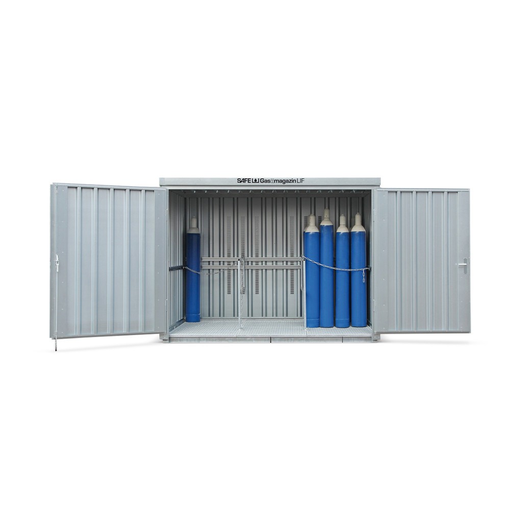 Product afbeelding: Gasflessencontainer TRGS 510 LIF met vloerframe, hxbxd 2.250 x 3.005 x 2.170 mm