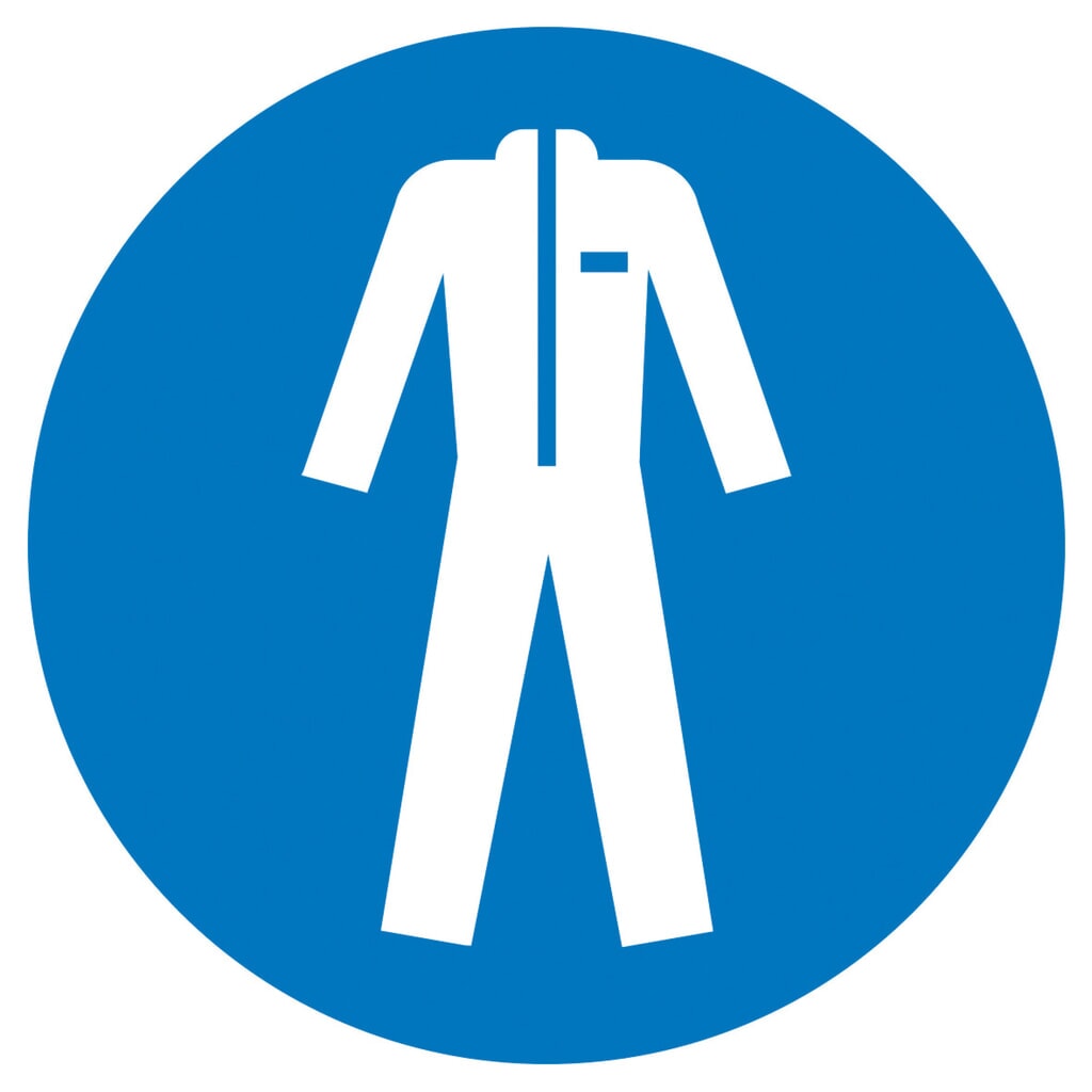 Product afbeelding: SafetyMarking® Beschermende kleding dragen, Ø 100 mm, folie