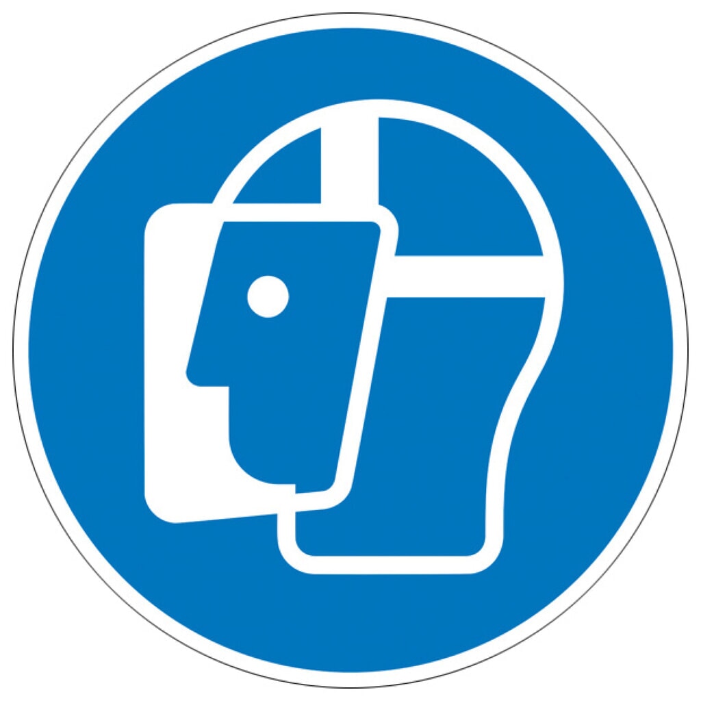 Product afbeelding: SafetyMarking® Gelaatsscherm gebruiken, Ø 100 mm, folie