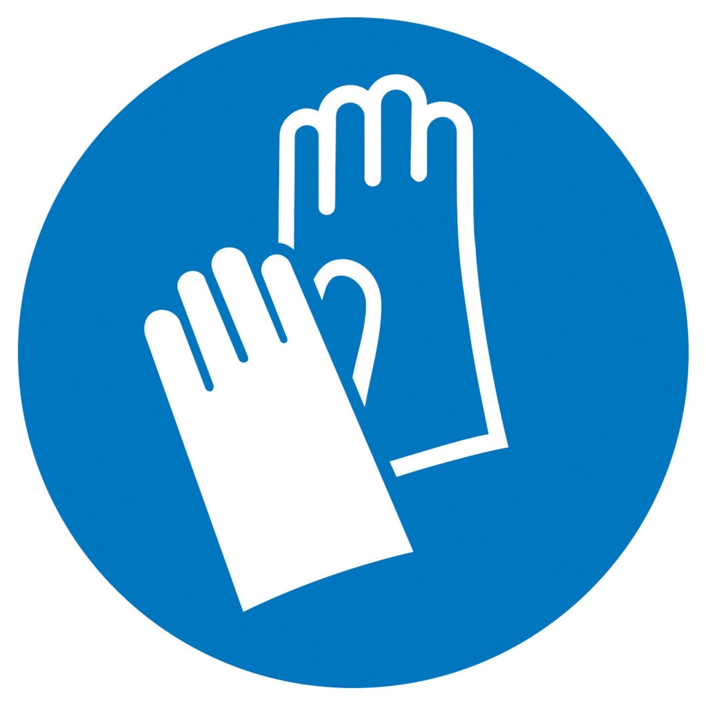 Product afbeelding: SafetyMarking® Handbescherming gebruiken, Ø 100 mm, aluminium