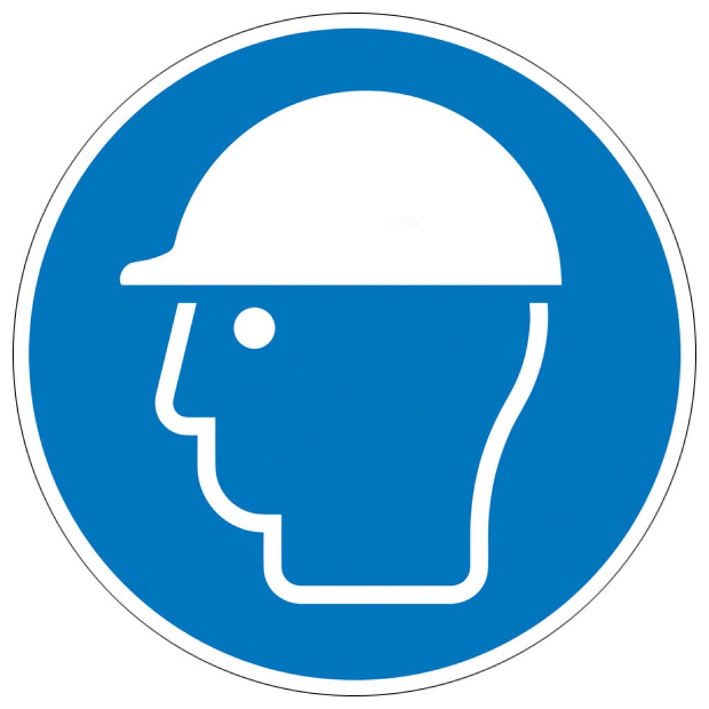 SafetyMarking® Veiligheidshelm dragen, Ø 100 mm, folie Product afbeelding: SafetyMarking® Veiligheidshelm dragen, Ø 100 mm, folie