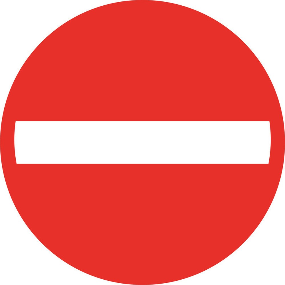 Product afbeelding: Gebodsbord 'Verboden toegang', Ø 100 mm, pvc-folie, zelfklevend, set van 4 stuks