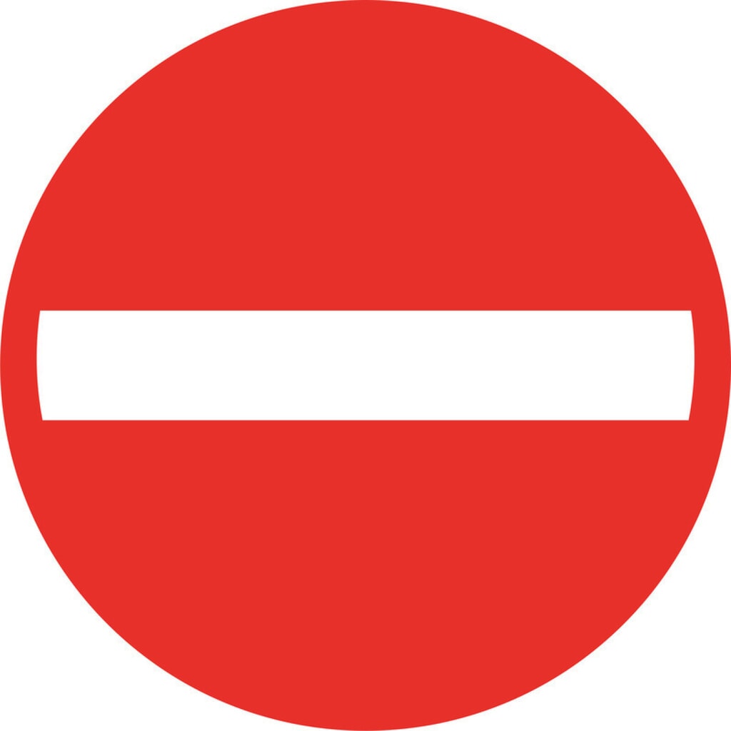 Product afbeelding: Gebodsbord 'Verboden toegang', Ø 100 mm, pvc-folie, zelfklevend, set van 4 stuks