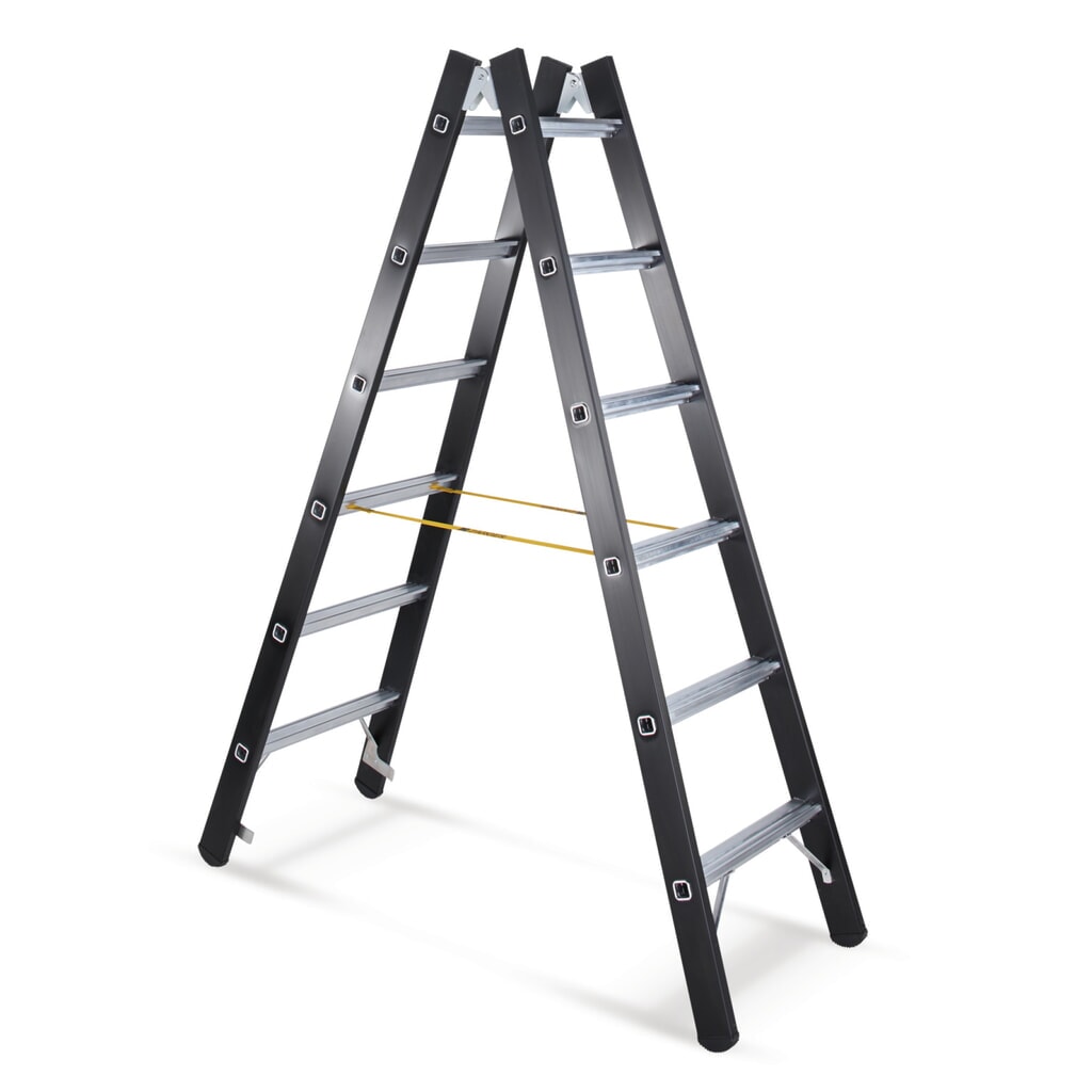 Geëloxeerde staande ladder ZARGES, 2-zijdig oploopbaar, stahoogte 0,50 m Product afbeelding: Geëloxeerde staande ladder ZARGES, 2-zijdig oploopbaar, stahoogte 0,50 m
