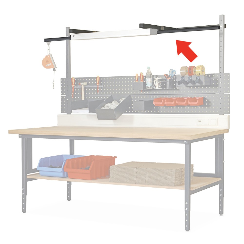 Product afbeelding: Geleiderail voor paktafel, incl. loopwagen, breedte 1.600 mm, antraciet