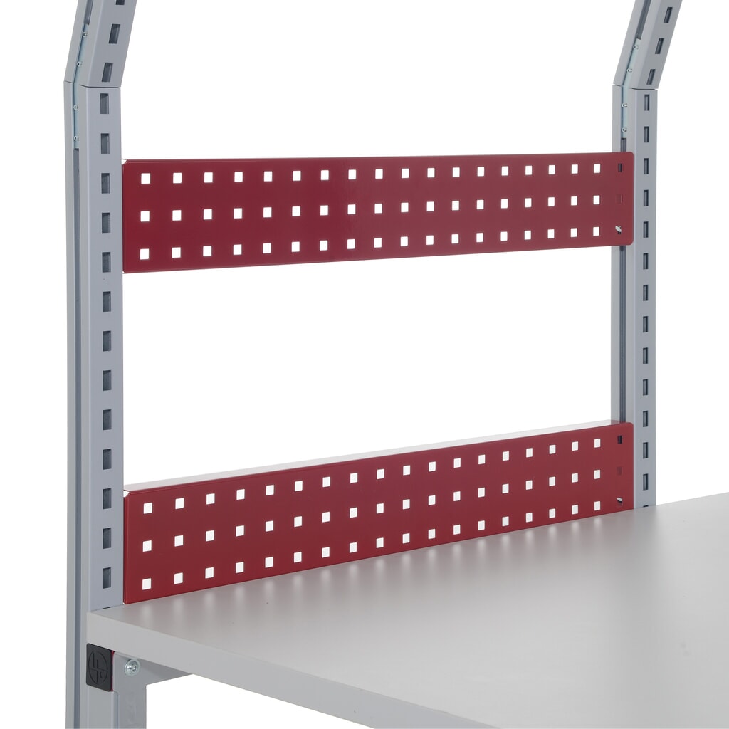 Geperforeerde achterwand voor Rocholz paktafels FLEX, hxbxd 100 x 1.000 x 30 mm Product afbeelding: Geperforeerde achterwand voor Rocholz paktafels FLEX, hxbxd 100 x 1.000 x 30 mm