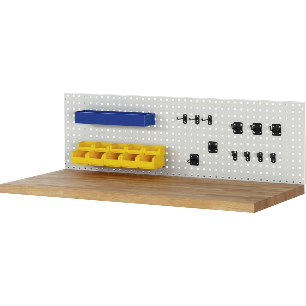 Werkbankopbouw RAU, geperforeerde plaat voor zelfmontage, hxbxd 450 x 1.500 x 15 mm Productafbeelding nr. 3: Werkbankopbouw RAU, geperforeerde plaat voor zelfmontage, hxbxd 450 x 1.500 x 15 mm