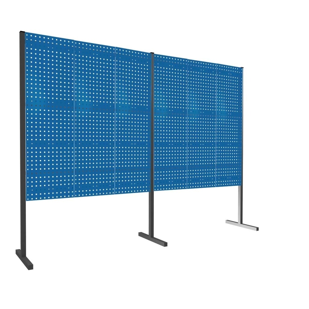 6 geperforeerde platen, dubbel veld 180°, h 1500 mm, gentiaanblauw Product afbeelding: 6 geperforeerde platen, dubbel veld 180°, h 1500 mm, gentiaanblauw
