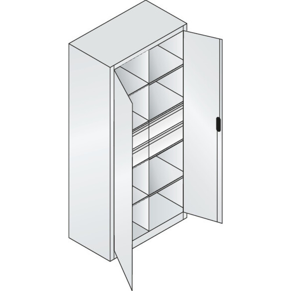 Productafbeelding nr. 7: Gereedschapskast C+P, laden 4x174 mm, 6 legborden, breedte 930 mm, antracietgrijs, lichtblauw