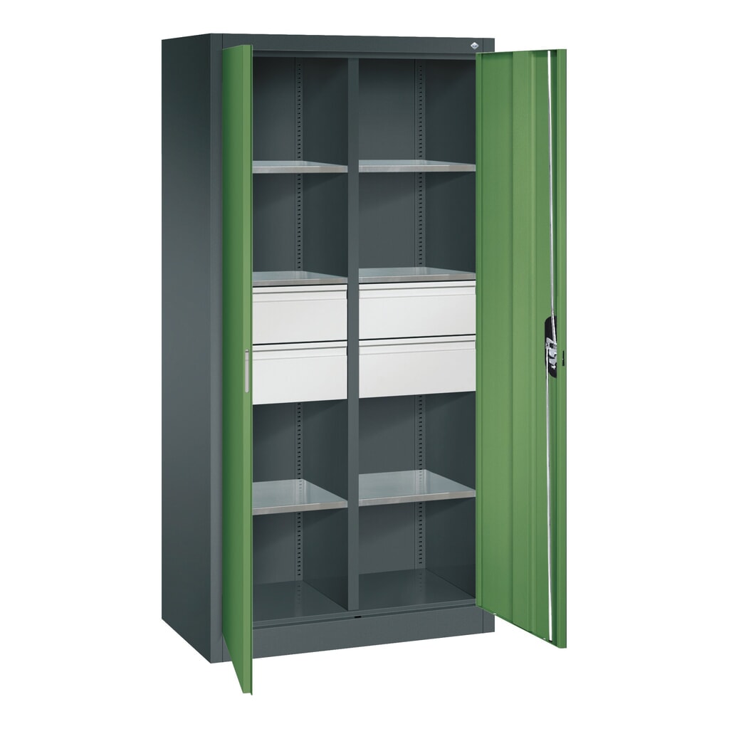 Gereedschapskast C+P, laden 4x86 + 2x174 mm, 6 legborden, breedte 930 mm, lichtgrijs, antracietgrijs Productafbeelding nr. 7: Gereedschapskast C+P, laden 4x86 + 2x174 mm, 6 legborden, breedte 930 mm, lichtgrijs, antracietgrijs