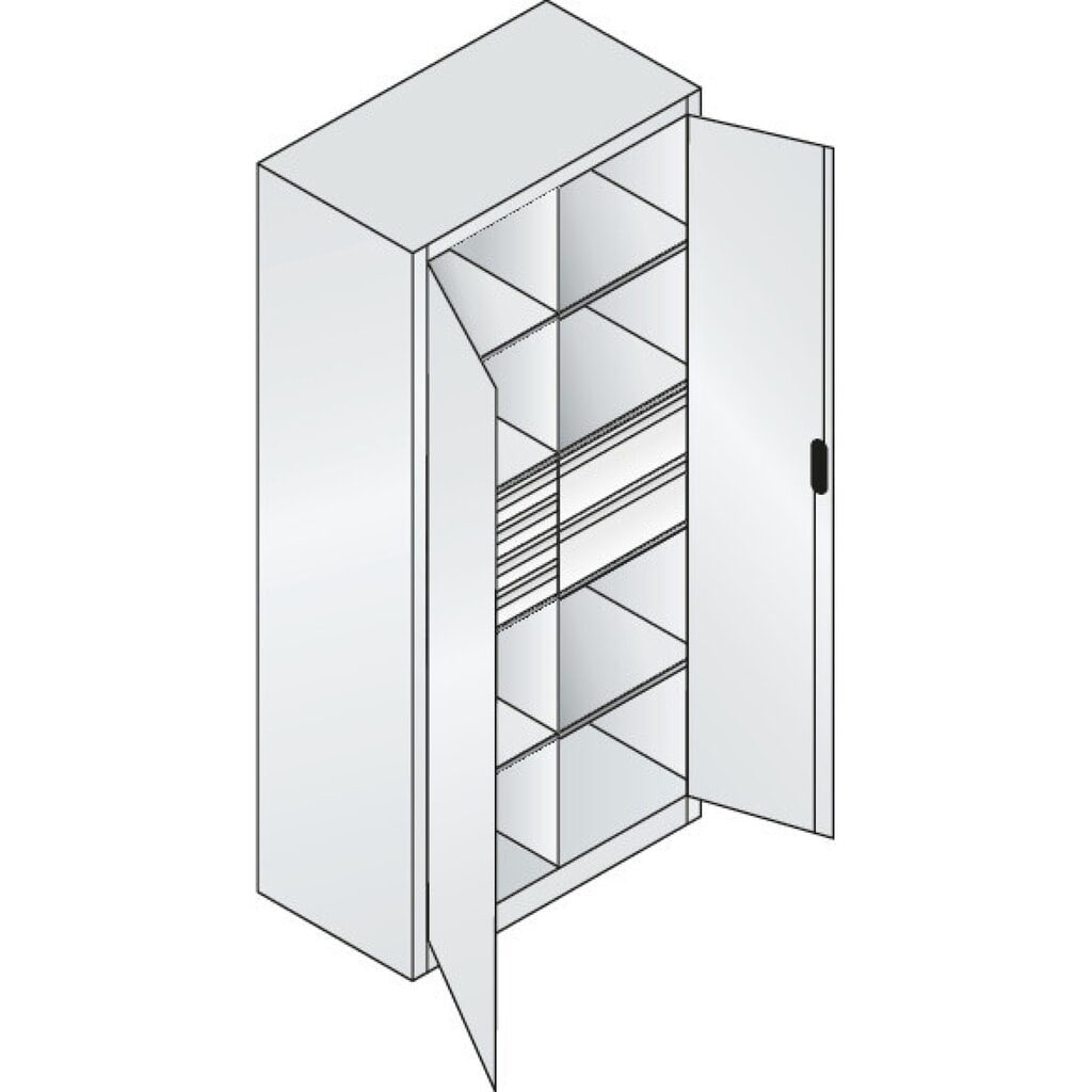 Productafbeelding nr. 6: Gereedschapskast C+P, 4x86 + 4x174 mm, 6 legborden, breedte 930 mm, antracietgrijs, lichtblauw