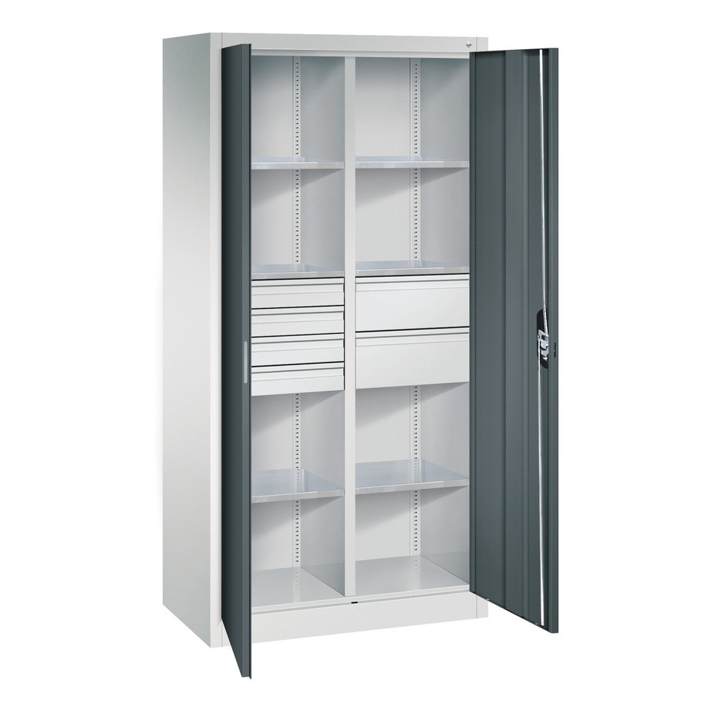 Productafbeelding nr. 6: Gereedschapskast C+P, 4x86 + 4x174 mm, 6 legborden, breedte 930 mm, lichtgrijs, lichtblauw