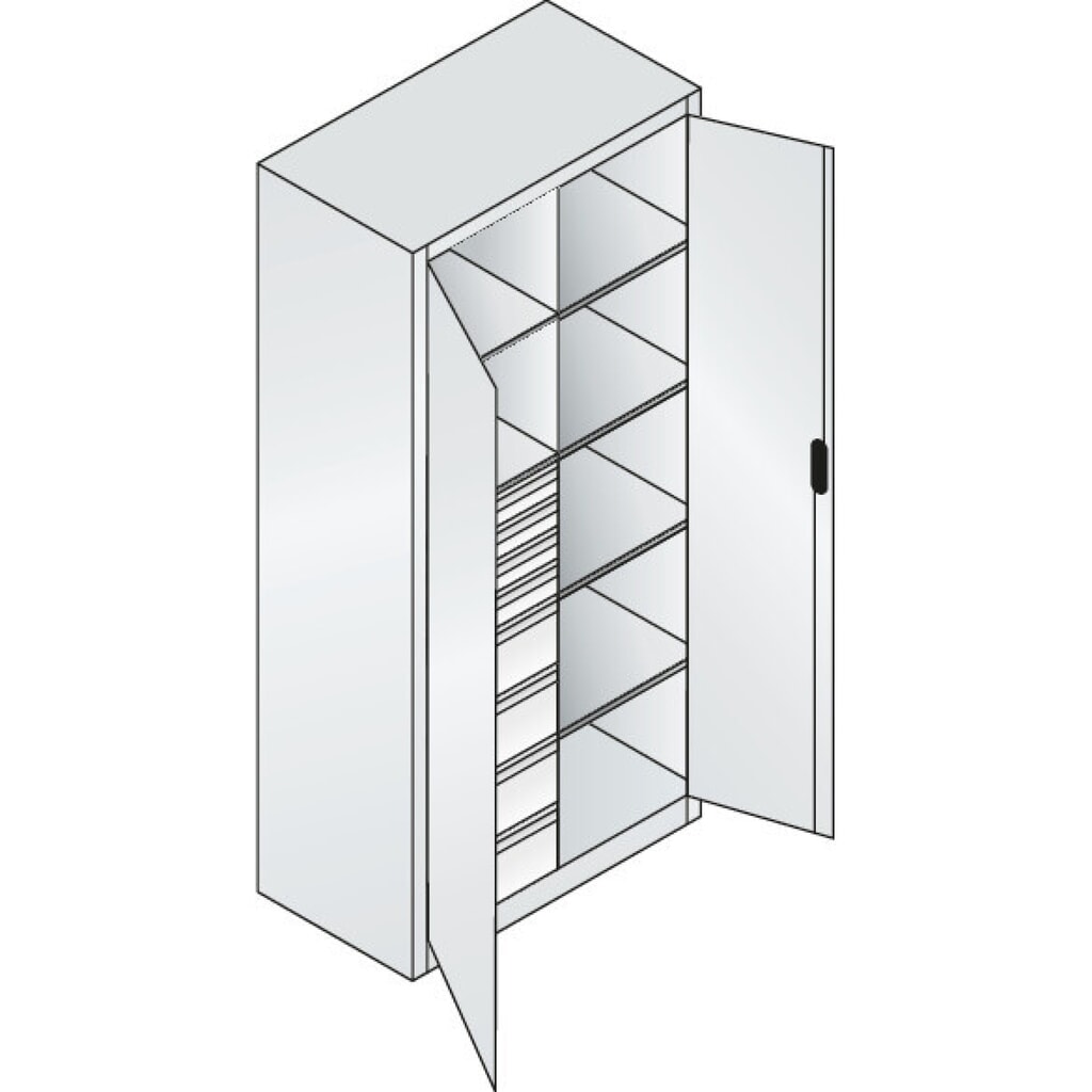 Gereedschapskast C+P, 4x86 + 4x174 mm, 6 legborden, breedte 930 mm, antracietgrijs, antracietgrijs Productafbeelding nr. 8: Gereedschapskast C+P, 4x86 + 4x174 mm, 6 legborden, breedte 930 mm, antracietgrijs, antracietgrijs