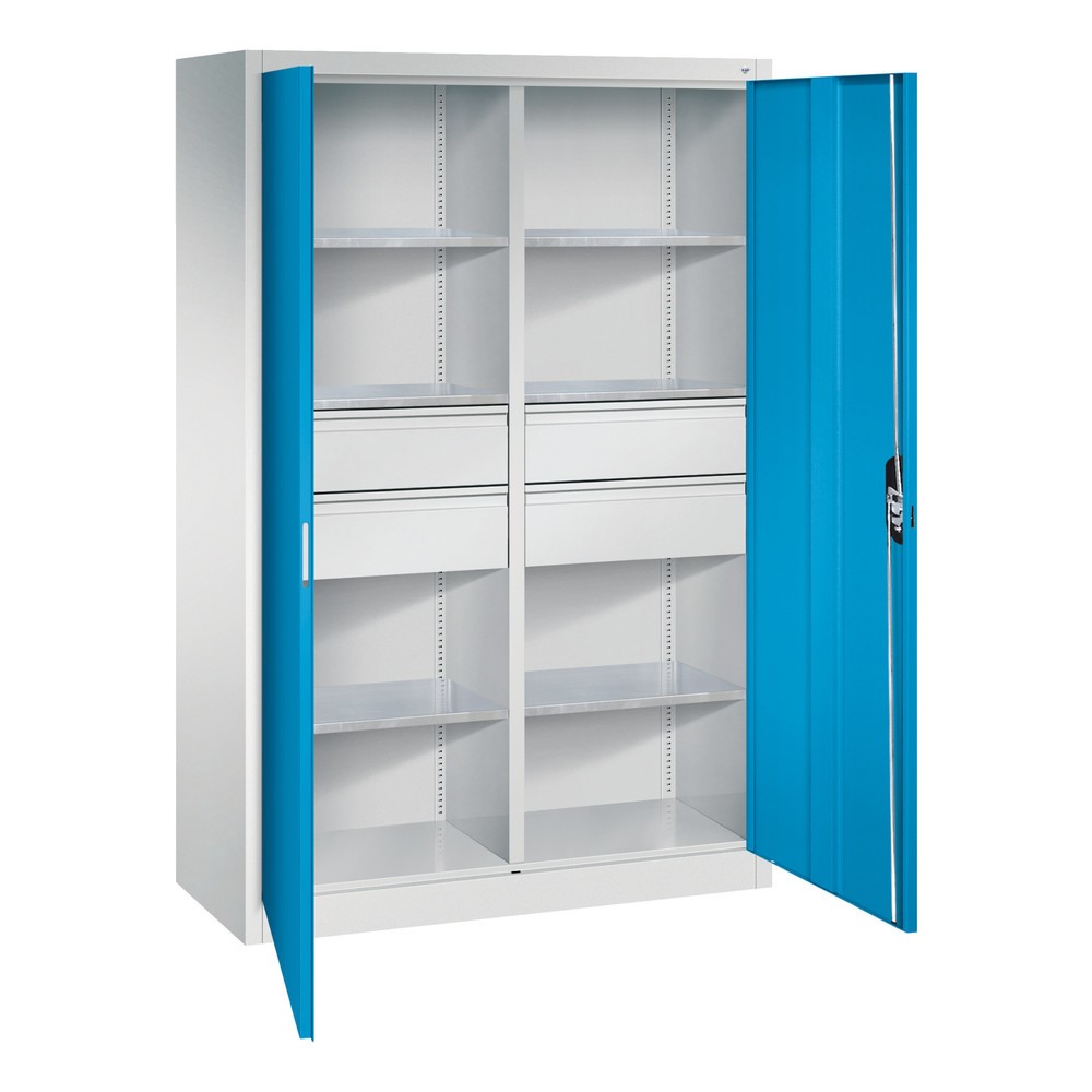Productafbeelding nr. 6: Gereedschapskast C+P, laden 4x174 mm, 6 legborden, breedte 1.200 mm, lichtgrijs, lichtblauw
