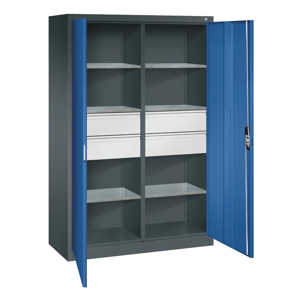 Productafbeelding nr. 6: Gereedschapskast C+P, laden 4x174 mm, 6 legborden, breedte 1.200 mm, antracietgrijs, gentiaanblauw