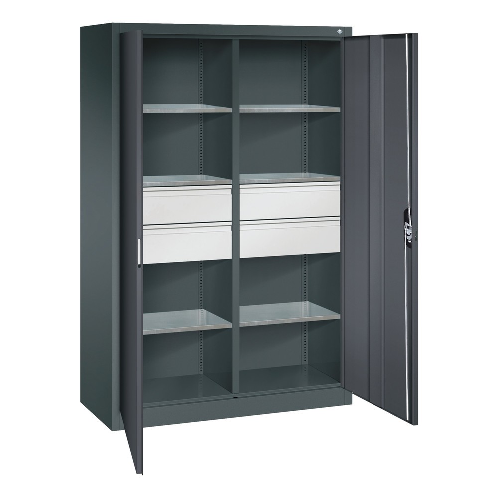 Productafbeelding nr. 6: Gereedschapskast C+P, laden 4x174 mm, 6 legborden, breedte 1.200 mm, antracietgrijs, zwartgrijs