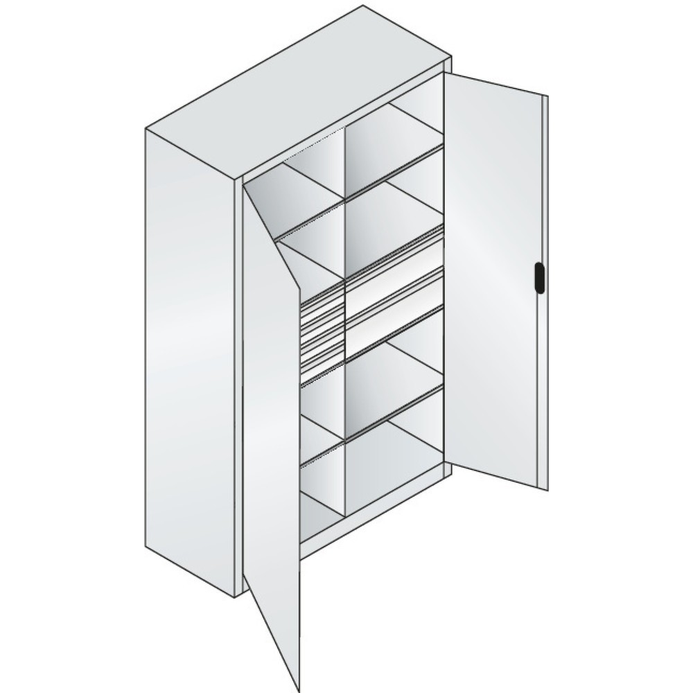 Productafbeelding nr. 5: Gereedschapskast C+P, laden 4x86 + 2x174 mm, 6 legborden, breedte 1.200 mm, lichtgrijs, zwartgrijs
