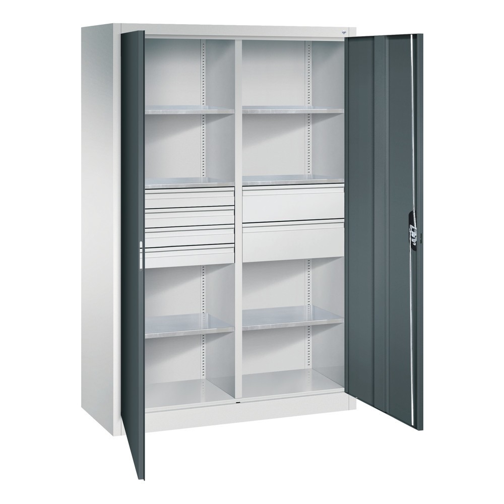 Productafbeelding nr. 6: Gereedschapskast C+P, laden 4x86 + 2x174 mm, 6 legborden, breedte 1.200 mm, lichtgrijs, antracietgrijs