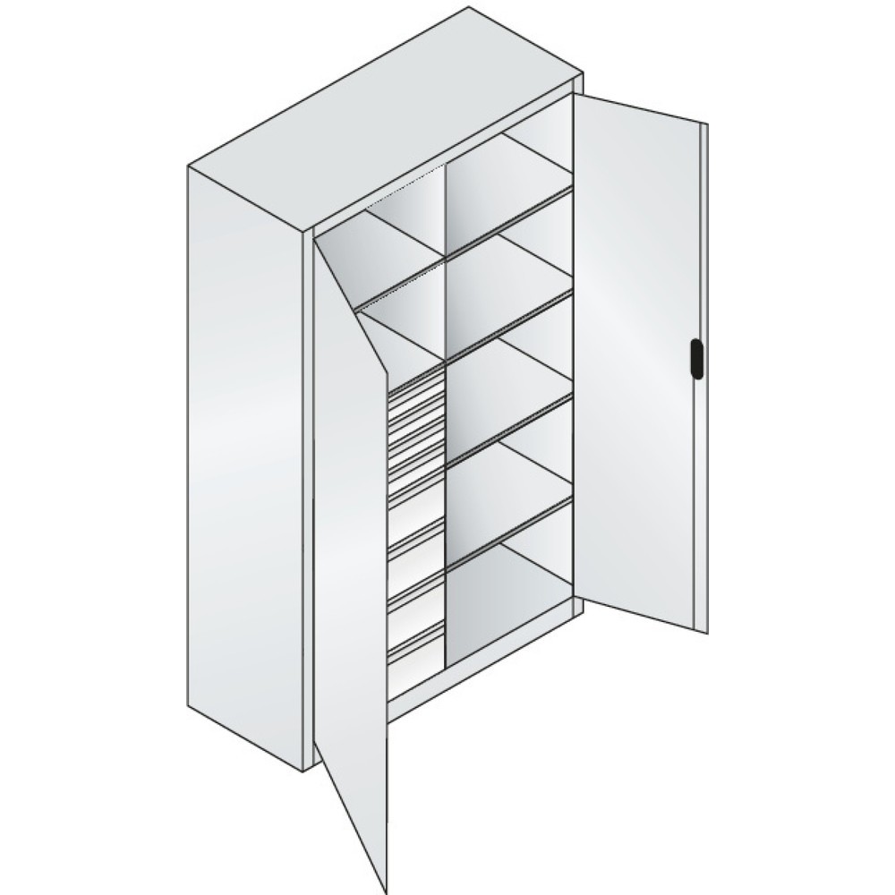 Productafbeelding nr. 5: Gereedschapskast C+P, laden 4x86 + 4x174 mm, 6 legborden, breedte 1.200 mm, antracietgrijs, antracietgrijs