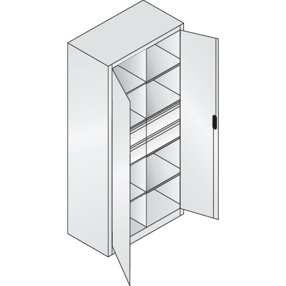 Productafbeelding nr. 5: Gereedschapskast C+P, laden 4x174 mm, 6 legborden, breedte 930 mm, antracietgrijs, robijnrood