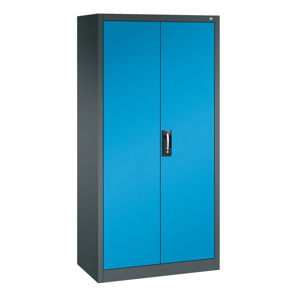 Gereedschapskast C+P, laden 4x174 mm, 6 legborden, breedte 930 mm, antracietgrijs, lichtblauw Product afbeelding: Gereedschapskast C+P, laden 4x174 mm, 6 legborden, breedte 930 mm, antracietgrijs, lichtblauw