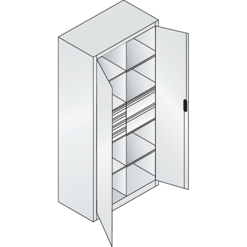 Gereedschapskast C+P, laden 4x86 + 2x174 mm, 6 legborden, breedte 930 mm, lichtgrijs, gentiaanblauw Productafbeelding nr. 8: Gereedschapskast C+P, laden 4x86 + 2x174 mm, 6 legborden, breedte 930 mm, lichtgrijs, gentiaanblauw