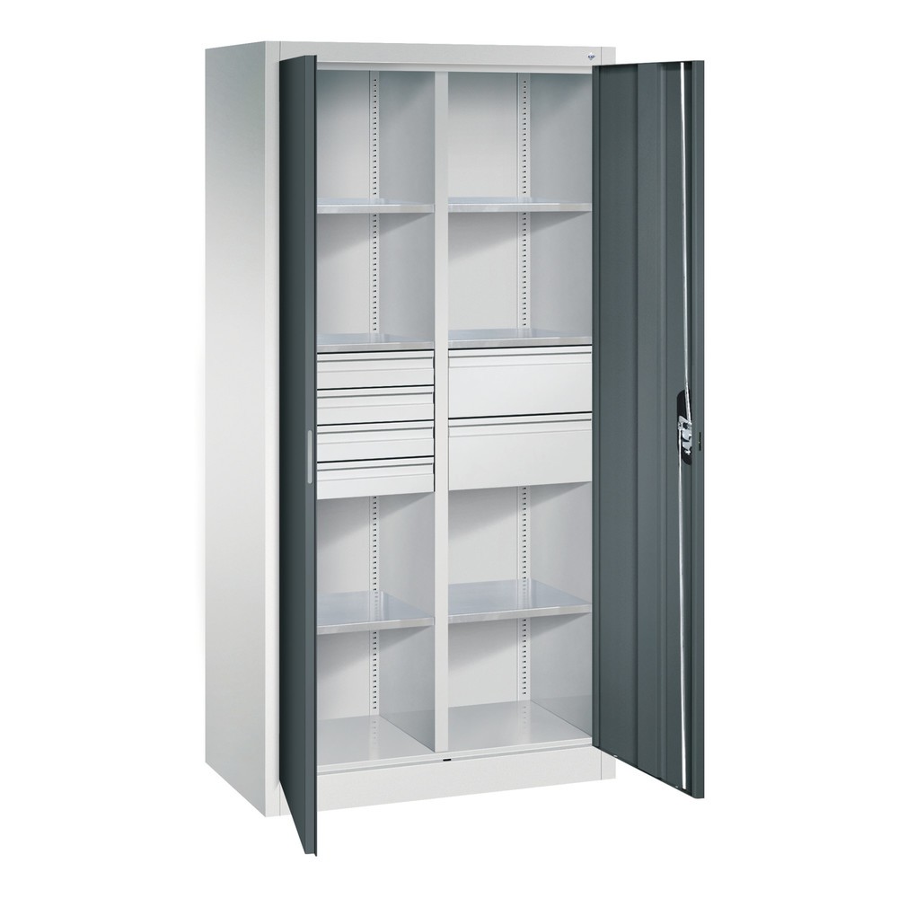 Productafbeelding nr. 8: Gereedschapskast C+P, laden 4x86 + 2x174 mm, 6 legborden, breedte 930 mm, lichtgrijs, antracietgrijs