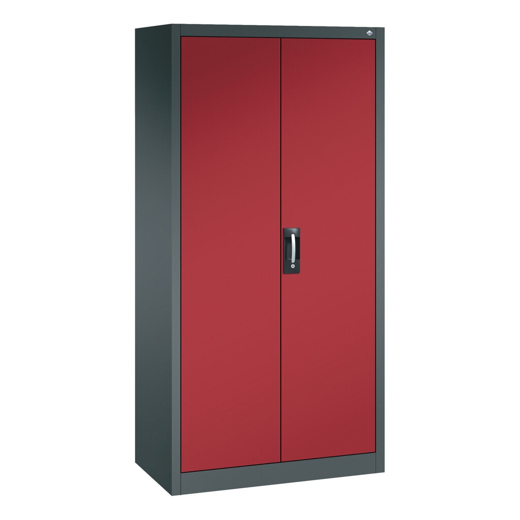 Product afbeelding: Gereedschapskast C+P, laden 4x86 + 2x174 mm, 6 legborden, breedte 930 mm, antracietgrijs, robijnrood