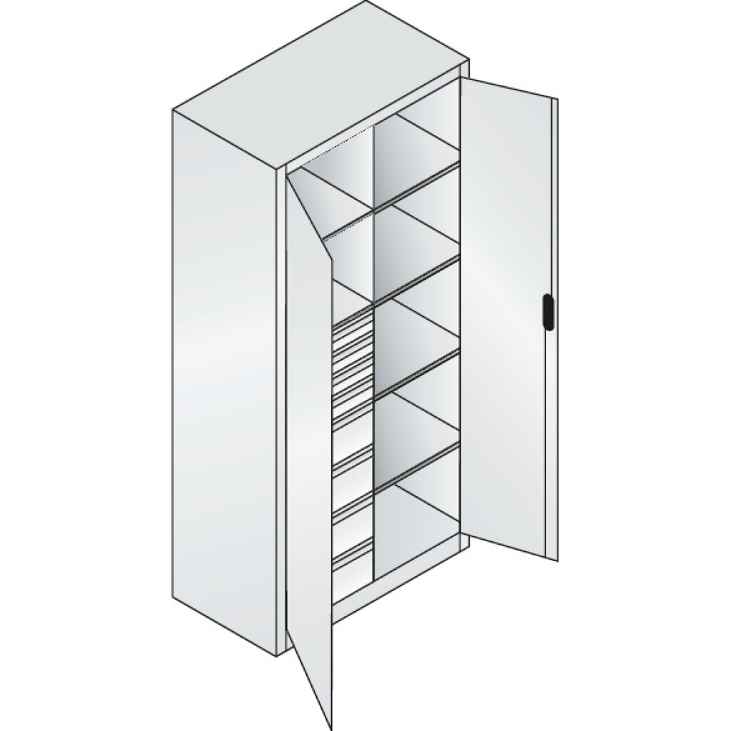 Productafbeelding nr. 8: Gereedschapskast C+P, 4x86 + 4x174 mm, 6 legborden, breedte 930 mm, antracietgrijs, lichtblauw