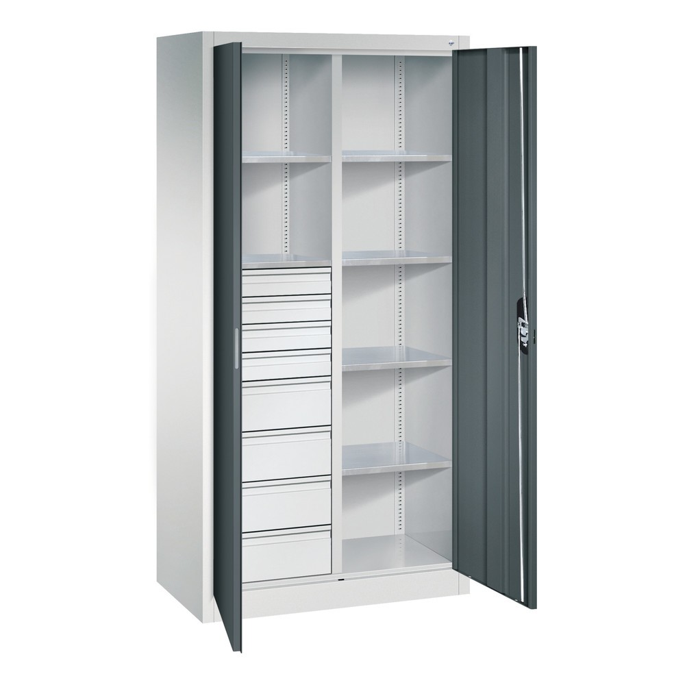 Productafbeelding nr. 8: Gereedschapskast C+P, 4x86 + 4x174 mm, 6 legborden, breedte 930 mm, lichtgrijs, antracietgrijs