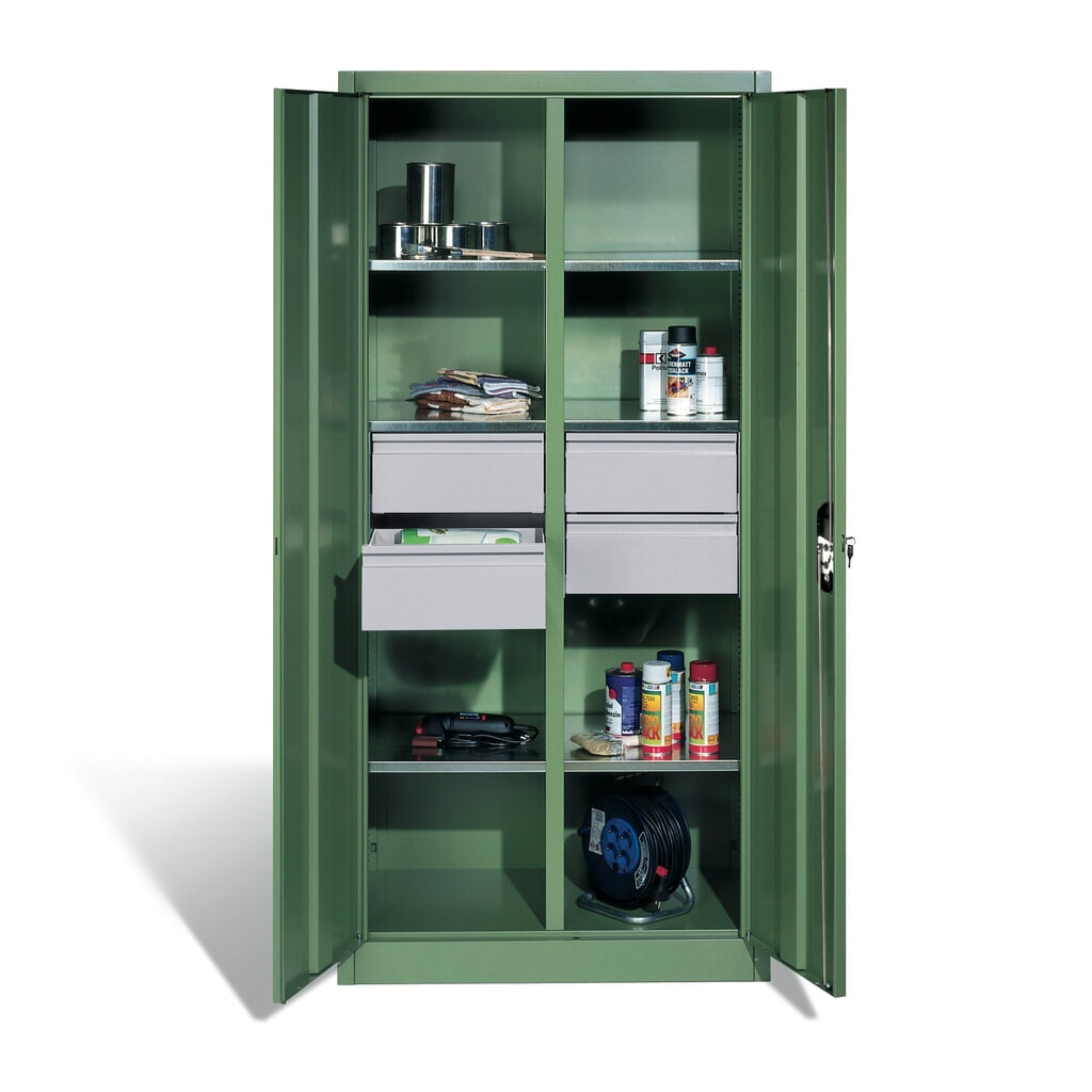 Productafbeelding nr. 4: Gereedschapskast C+P, laden 4x86 + 2x174 mm, 6 legborden, breedte 930 mm, lichtgrijs, gentiaanblauw