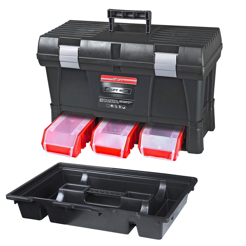 Product afbeelding: Gereedschapskoffer/gereedschapsbak STUFF, incl. 3 stapelboxen, hxbxd 325 x 525 x 256