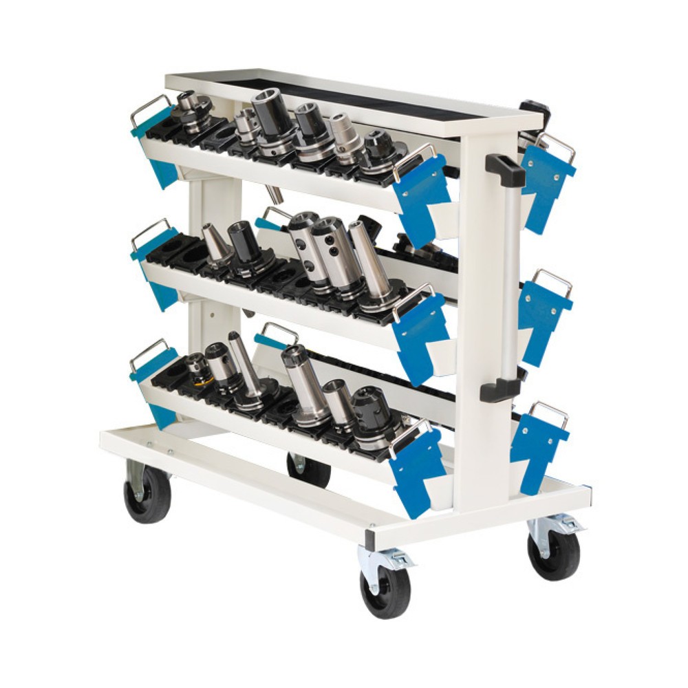 Productafbeelding nr. 1: Gereedschapswagen Bedrunka+Hirth voor CNC-gereedschap met 6 gereedschapshouders, lichtgrijs, lichtblauw, hxbxd 950 x 560 x 930 mm