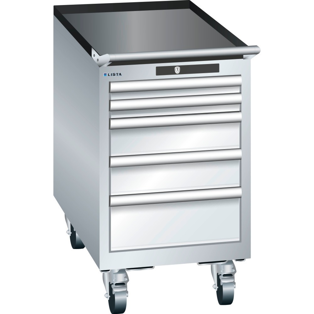 Product afbeelding: Gereedschapswagen LISTA 18x36E, (bxdxh) 411x725x723 mm, 5 lades, 2 x 50 / 2 x 100 / 1 x 150, lichtgrijs, KEY Lock