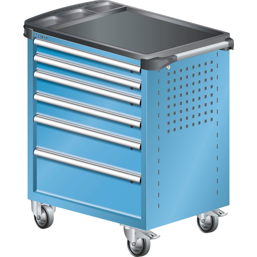 Product afbeelding: Gereedschapswagen LISTA 36x27E, (bxdxh) 894x525x928 mm, kunststof afdekking, 6 lades, lichtblauw
