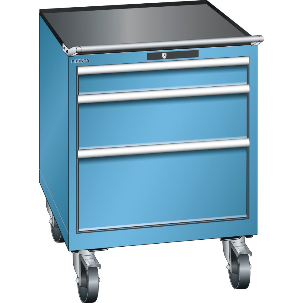 Product afbeelding: Gereedschapswagen LISTA 36x36E, (bxdxh) 717x725x890 mm, 3 lades draagvermogen 200 kg, lichtblauw