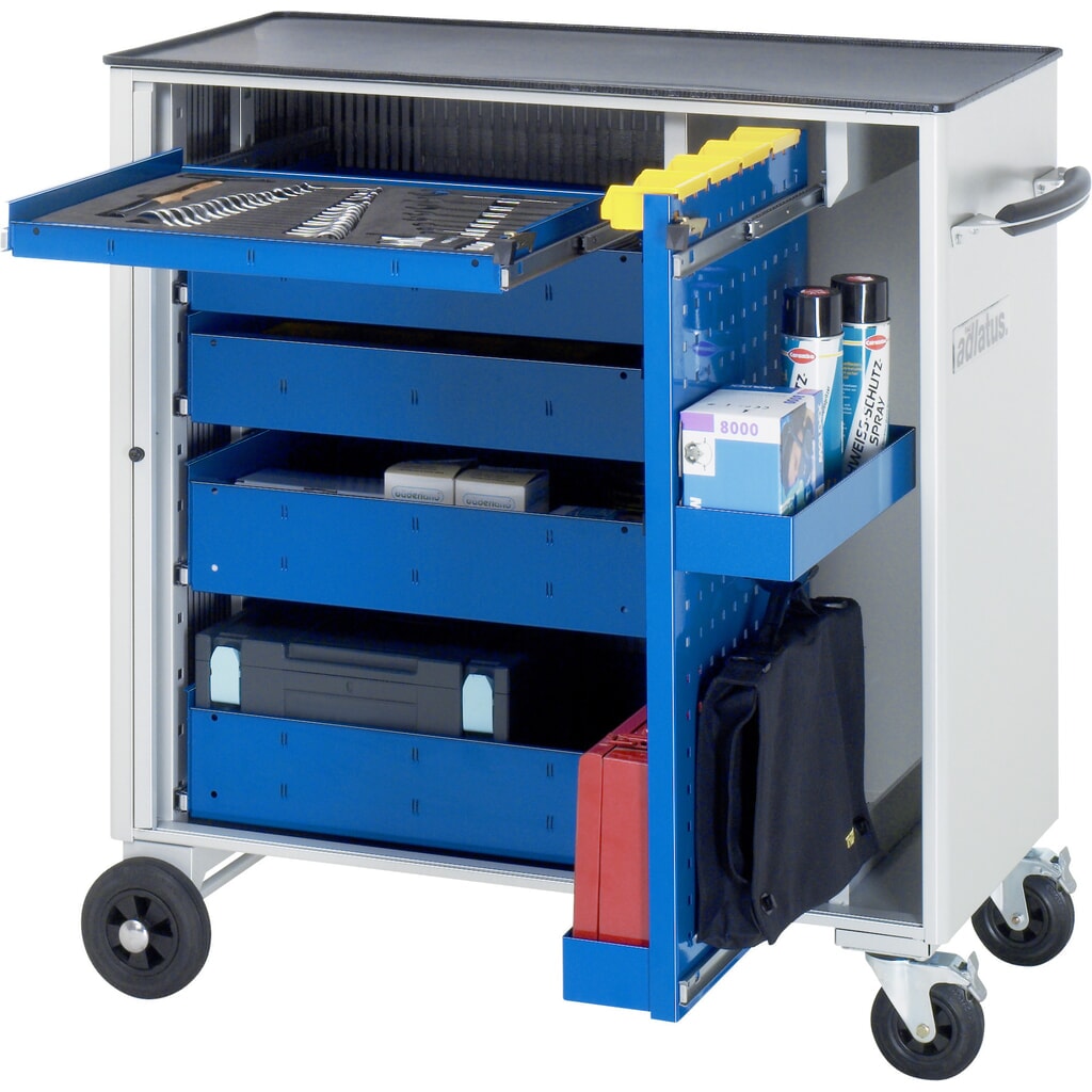 Gereedschapswagen RAU serie adlatus, hxbxd 1.080 x 1.025 x 520 mm, 5 lades 1 x 40, 2 x 105, 2 x 130 mm, metalen werkblad Product afbeelding: Gereedschapswagen RAU serie adlatus, hxbxd 1.080 x 1.025 x 520 mm, 5 lades 1 x 40, 2 x 105, 2 x 130 mm, metalen werkblad