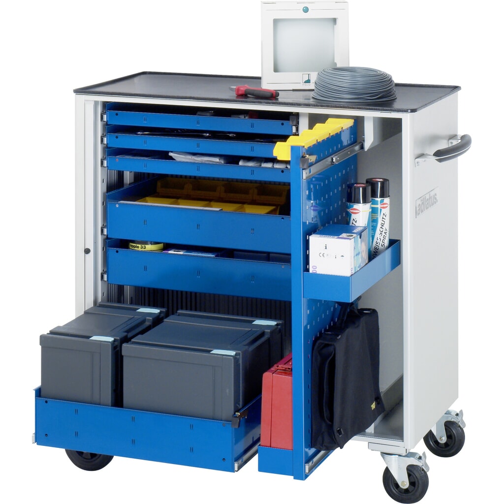 Gereedschapswagen RAU serie adlatus, hxbxd 1.080 x 1.025 x 520 mm, 6 lades 3 x 40, 2 x 105, 1 x 130 mm, metalen werkblad Product afbeelding: Gereedschapswagen RAU serie adlatus, hxbxd 1.080 x 1.025 x 520 mm, 6 lades 3 x 40, 2 x 105, 1 x 130 mm, metalen werkblad