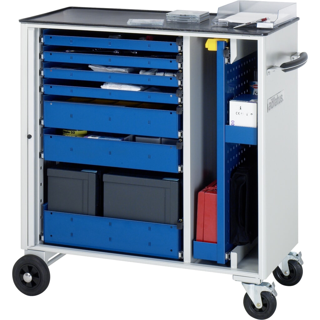 Gereedschapswagen RAU serie adlatus, hxbxd 1.080 x 1.025 x 520 mm, 7 lades 4 x 40, 2 x 105, 1 x 130 mm, metalen werkblad Product afbeelding: Gereedschapswagen RAU serie adlatus, hxbxd 1.080 x 1.025 x 520 mm, 7 lades 4 x 40, 2 x 105, 1 x 130 mm, metalen werkblad