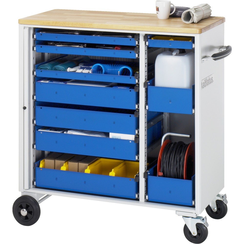 Product afbeelding: Gereedschapswagen RAU serie adlatus, hxbxd 1.080 x 1.025 x 520 mm, 10 lades 4 x 65, 4 x 130, 2 x 150 mm, beuken werkblad