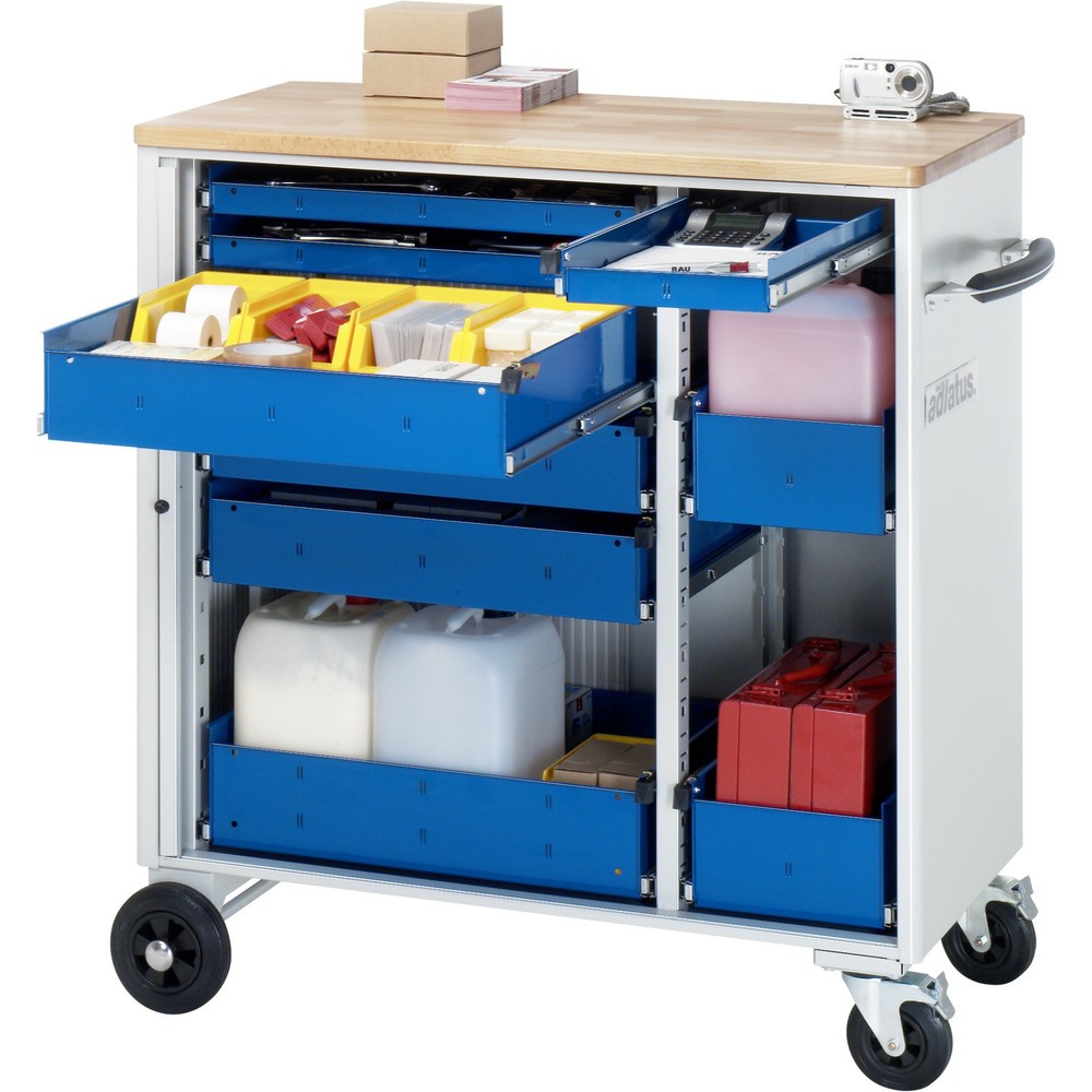 Product afbeelding: Gereedschapswagen RAU serie adlatus, hxbxd 1.080 x 1.025 x 520 mm, 9 lades 3 x 40, 3 x 105, 3 x 130 mm, beuken werkblad