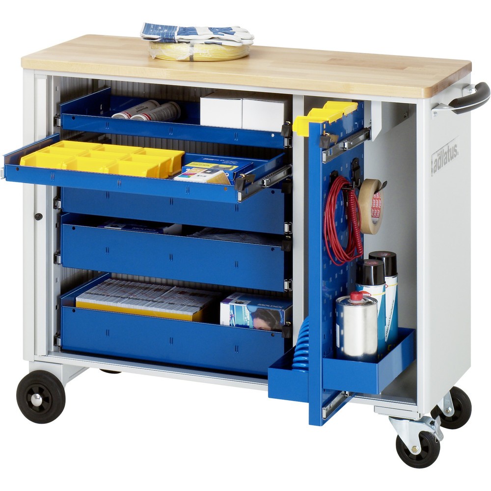 Product afbeelding: Gereedschapswagen RAU serie adlatus, hxbxd 860 x 1.025 x 400 mm, 5 lades 2 x 40, 3 x 105 mm, beuken werkblad