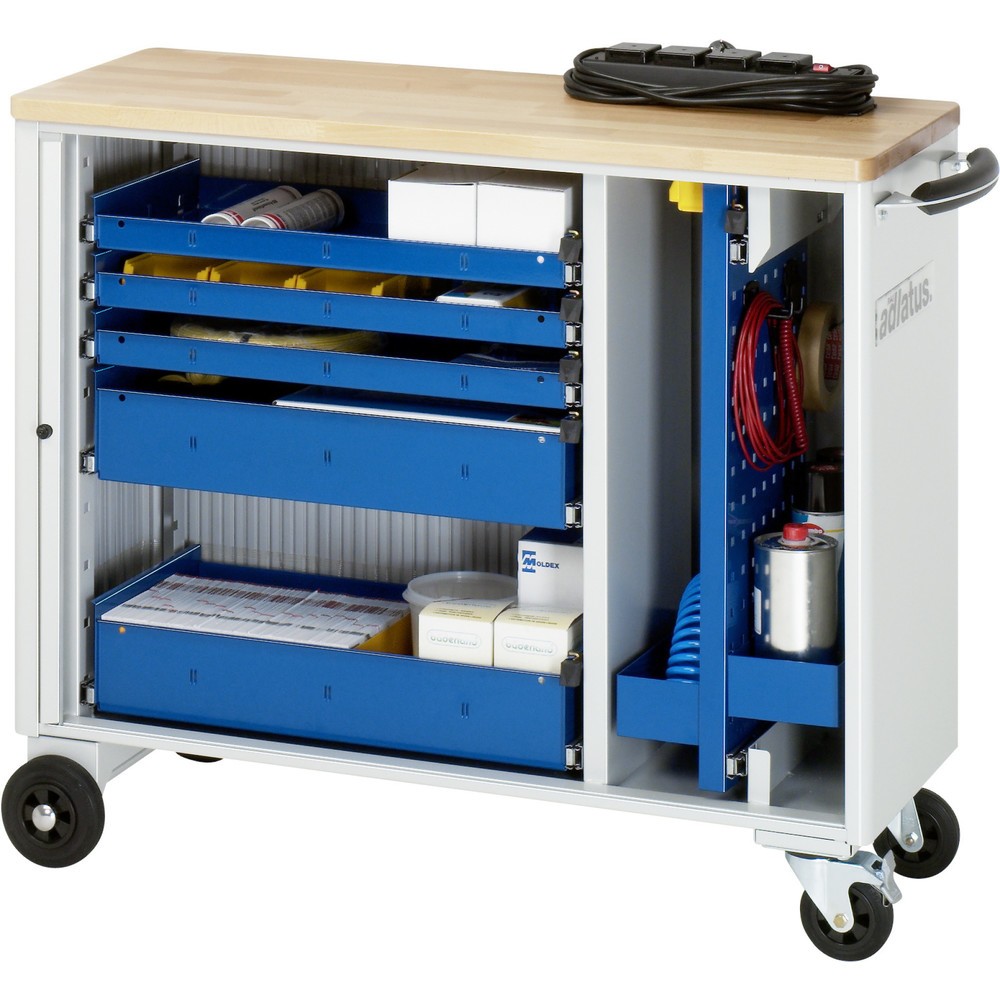 Product afbeelding: Gereedschapswagen RAU serie adlatus, hxbxd 860 x 1.025 x 400 mm, 5 lades 3 x 40, 2 x 105 mm, beuken werkblad