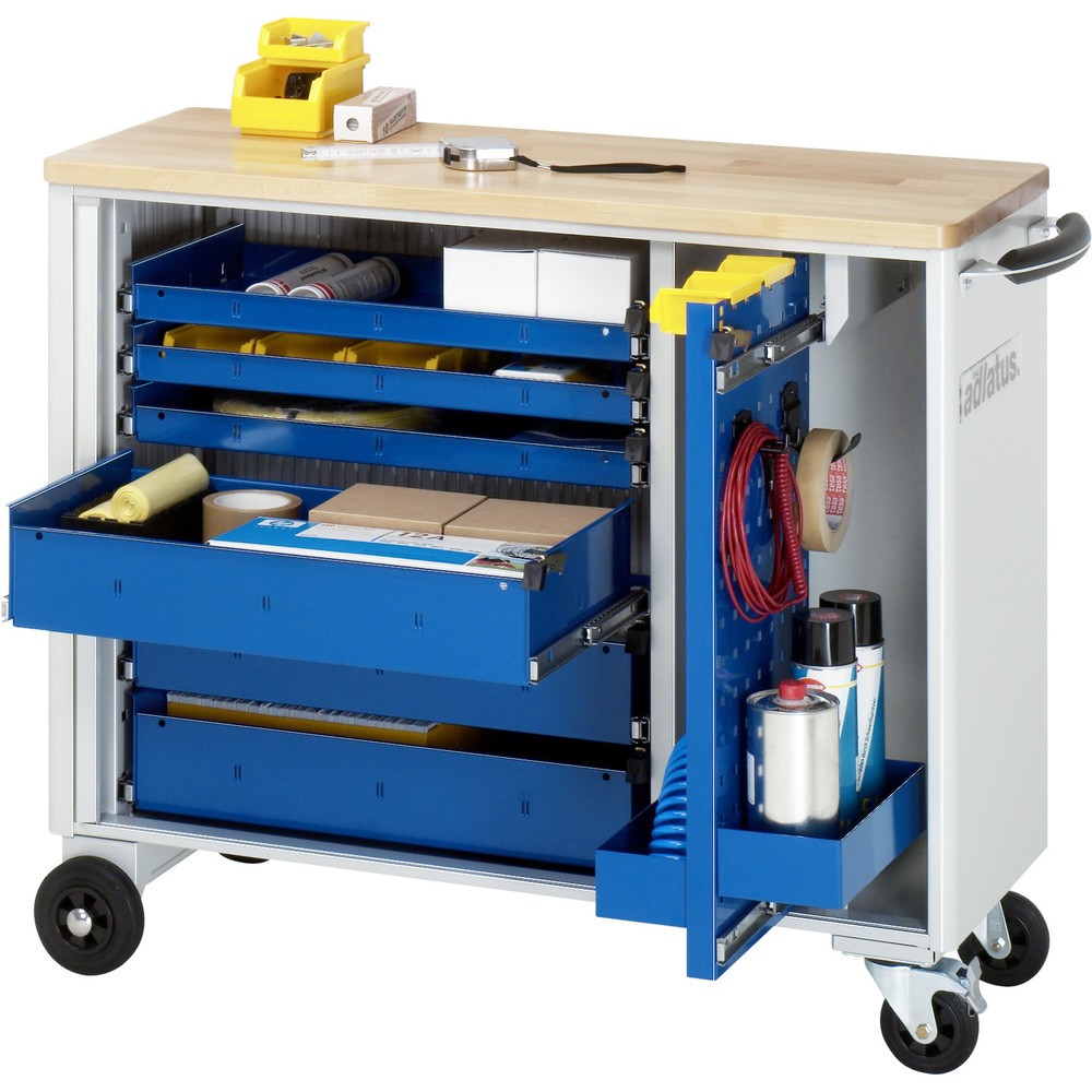 Product afbeelding: Gereedschapswagen RAU serie adlatus, hxbxd 860 x 1.025 x 400 mm, 6 lades 3 x 40, 3 x 105 mm, beuken werkblad
