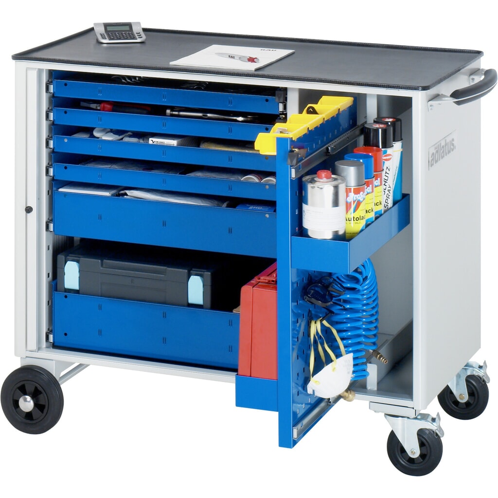 Product afbeelding: Gereedschapswagen RAU serie adlatus, hxbxd 890 x 1.025 x 520 mm, 6 lades 4 x 40, 1 x 105, 1 x 130 mm, metalen werkblad
